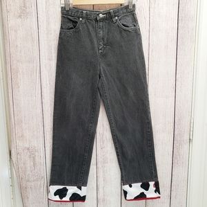 The Children's Place Black Jeans w/cow print cuffs